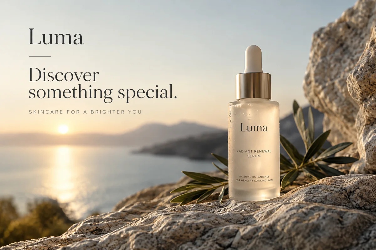 Illustrative Luma skincare campaign concept